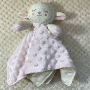 Kidgets Plush Lamb Lovey Minky Dot Style Security Blanket Toy
